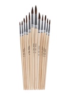 Набор кистей для рисования, пони, 12 штук: № 1, 2, 3, 4, 5, 6, 7, 8, 9, 10, 11, 12, круглые, деревянная ручка, международный размер - Фото 7