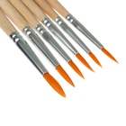 Набор кистей для рисования, нейлон, 6 штук: №1, 2, 3, 4, 5, 6, круглые, деревянная ручка, международный размер 670041
