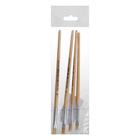 Набор кистей щетина плоские 4 штуки (№3,4,5,6) с деревянными ручками в пакете - Фото 2