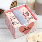 Салфетки махровые «Этель. Котики» 30×30 см - 3 шт., хлопок 100% - Фото 3