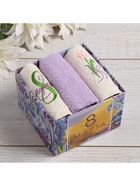 Набор полотенец «8 Марта» 30×30 см-3 шт., 100% хлопок 340 г/м² - Фото 2