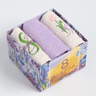 Набор полотенец «8 Марта» 30×30 см-3 шт., 100% хлопок 340 г/м²  (артикул 5374102)  большой выбор товаров оптом и в розницу по низким ценам с доставкой