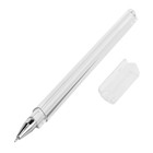 Ручка шариковая с колпачком Лого корпус Треугольный прозрачный, стержень синий - Фото 2