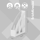 Лоток для бумаг ErichKrause Office, А4, вертикальный, 1 отделение, белый, 75 мм - Фото 3
