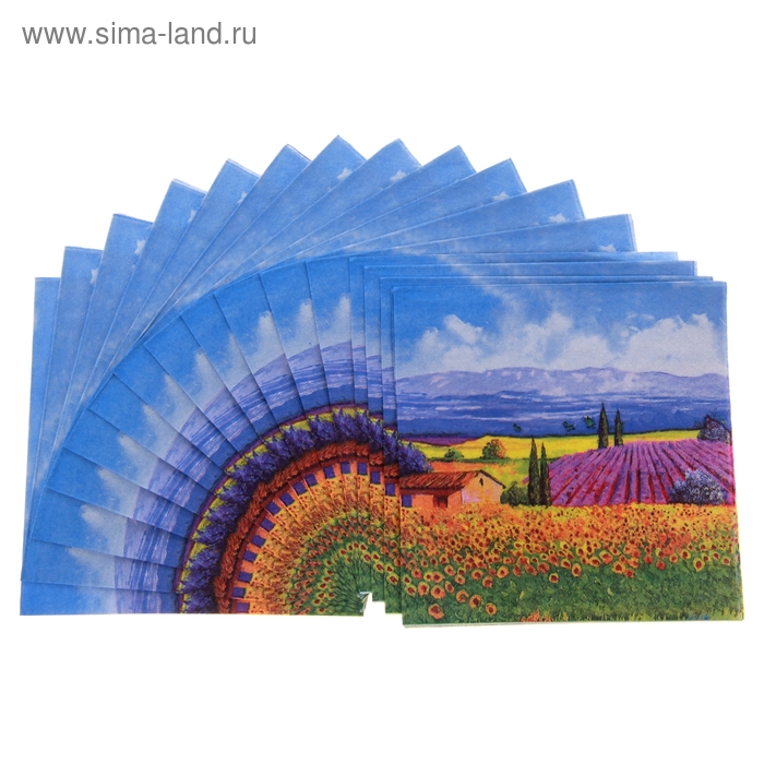 Салфетки бумажные (набор 20 шт.) 33×33 см Родные просторы - Фото 1