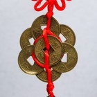 колокольчики и 6 монет d=2 см на подвеске с узлом счастья - Фото 2