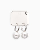 Серьги с жемчугом «Капля» полукруг, цвет белый в серебре - Фото 5