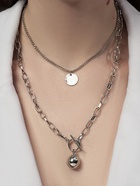 Кулон «Цепь» шар, медальон, цвет серебро, 58 см - Фото 2