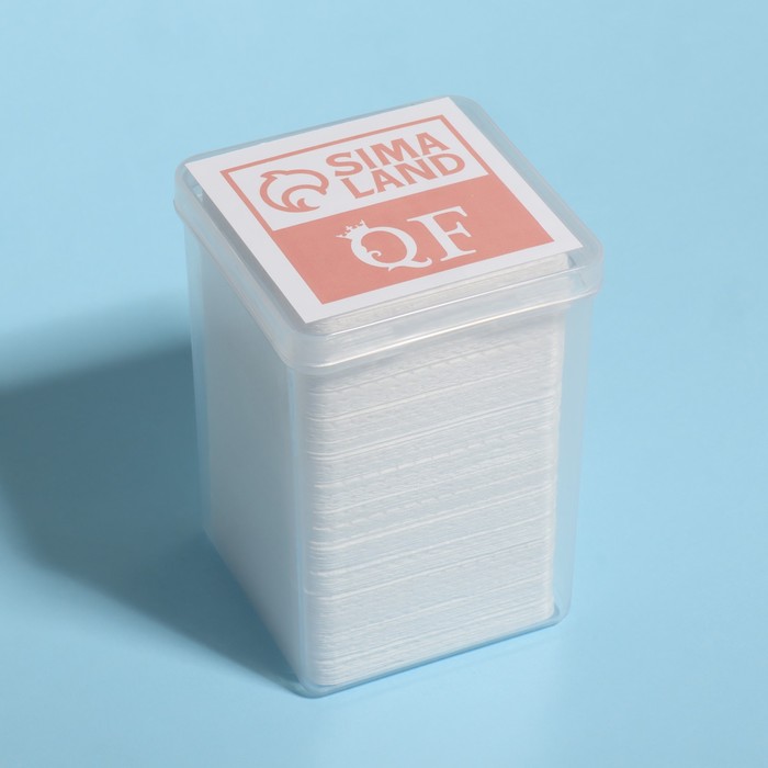 Салфетки для маникюра, безворсовые, с перфорацией, в пластиковом футляре, 175 шт, 5 × 5 см - фото 1898377301