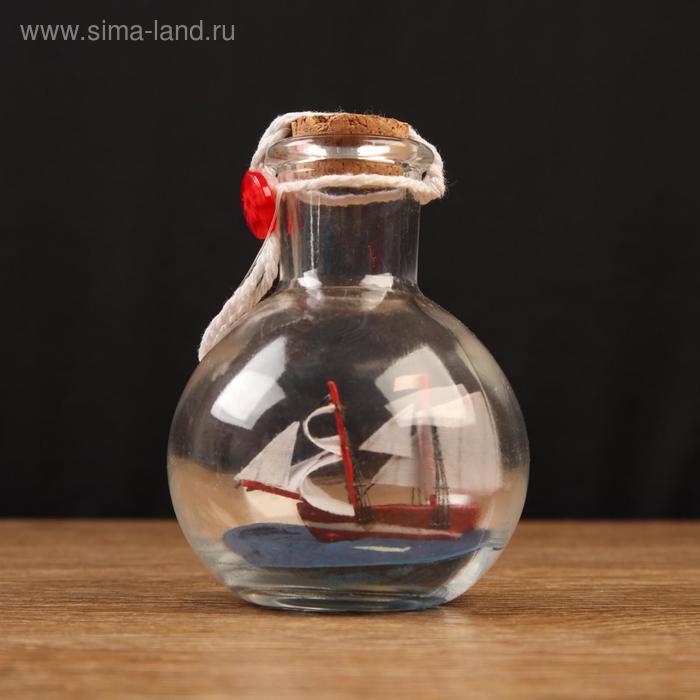 Корабль сувенирный Всеслав, в бутылке, вертикальн. 9*7см