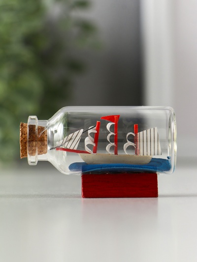 Корабль в бутылке «Тимур», фигурка, 6×2.5×3.5 см