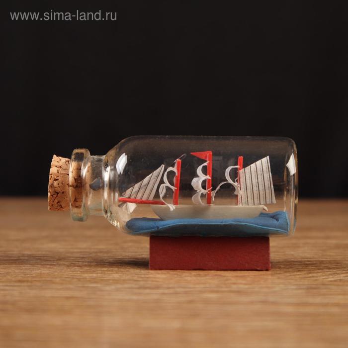 Корабль сувенирный Тимур, в бутылке, горизонт. 6*2,5*3,5см