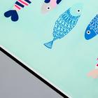Наклейка на кафельную плитку "Рыбки на синем фоне " 60х90см - фото 6364690