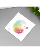 Переводная тату на тело цветная «Радужный ёжик с бабочкой», 6?6 см (комплект 10 шт) - фото 43707110