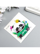 Переводная тату на тело цветная «Панда в короне», 6×6 см - фото 46038508