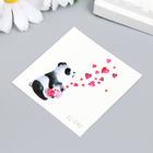 Татуировка на тело цветная "Панда с баночкой с сердцами" 6х6 см - Фото 2