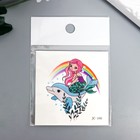 Татуировка на тело цветная "Русалка и дельфин" 6х6 см - Фото 3