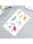 Переводные тату цветные «Цветочные феечки», 12×7.5 см, МИКС - фото 43707112