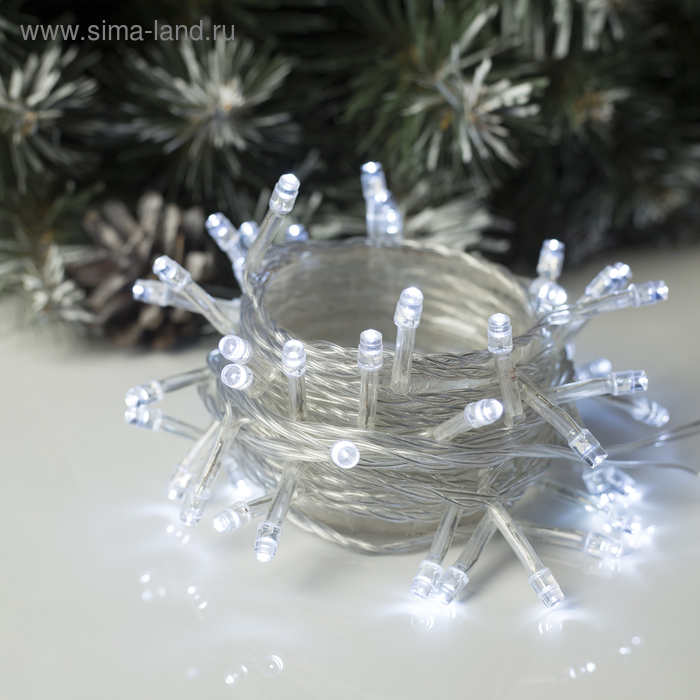 НИТЬ, 5.2 м, Н.С. LED-50-220V, контр. 8 режимов, БЕЛЫЙ - Фото 1