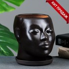 Декоративный горшок «Голова» коричневый, 1.3 л, 16×14×15 см - Фото 1