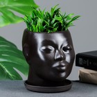 Декоративный горшок «Голова» коричневый, 1.3 л, 16×14×15 см - Фото 2