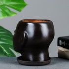 Декоративный горшок «Голова» коричневый, 1.3 л, 16×14×15 см - Фото 4
