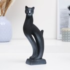 Фигура "Кошка Рысь" чёрная с серебром 7х5х21см - фото 320180753