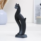 Фигура "Кошка Рысь" чёрная с серебром 7х5х21см - Фото 2