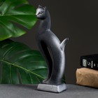 Фигура "Кошка Рысь" чёрная с серебром 7х5х21см - Фото 4
