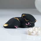 Фигура "Котик спящий" черный 8х3х4см - Фото 1
