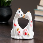 Фигурка керамика «Коты влюбленные», белые, 5×9×11 см - Фото 2