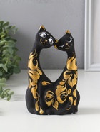 Фигурка керамика «Коты влюбленные», чёрные, 5×10×17 см  (артикул 671076)  большой выбор товаров оптом и в розницу по низким ценам с доставкой