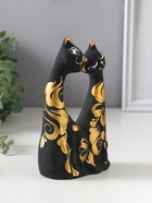 Фигурка керамика «Коты влюбленные», чёрные, 5×10×17 см  (артикул 671076)  большой выбор товаров оптом и в розницу по низким ценам с доставкой