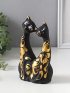 Фигурка керамика «Коты влюбленные», чёрные, 5×10×17 см  (артикул 671076)  большой выбор товаров оптом и в розницу по низким ценам с доставкой