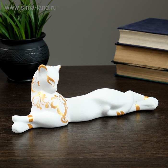 Фигура "Кошка Багира" роспись белая 10 7х27х10см - Фото 1