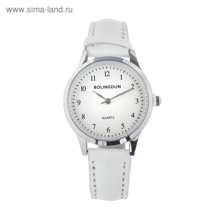 Часы наручные кварцевые женские "Bolingdun", d-3 см, ремешок экокожа, белые - Фото 1
