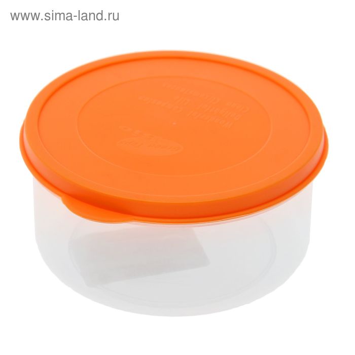 Контейнер пищевой 500 мл круглый Bio, цвет оранжевый - Фото 1