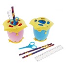 Настольный набор, детский, «Сова» из 5 предметов: подставка, ножницы, линейка, 2 карандаша, МИКС - Фото 1