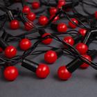Гирлянда "Нить" 10 м с насадками "Шарики 1.5 см", IP44, тёмная нить, 100 LED, свечение красное, 8 режимов, 220 В - Фото 2