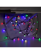 Гирлянда «Нить» 10 м с насадками «Шарики 1.5 см», IP44, тёмная нить, 100 LED, свечение мульти (RG/RB), мигание, 220 В 671566 - фото 319933982