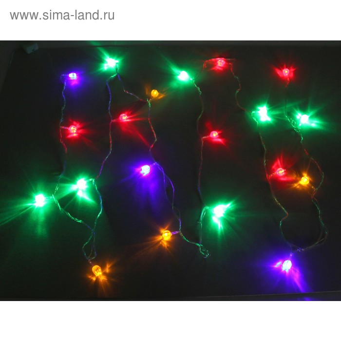 Гирлянда белая нить 5 метров “Арбуз” 20LED RGB, акрил V220 - Фото 1