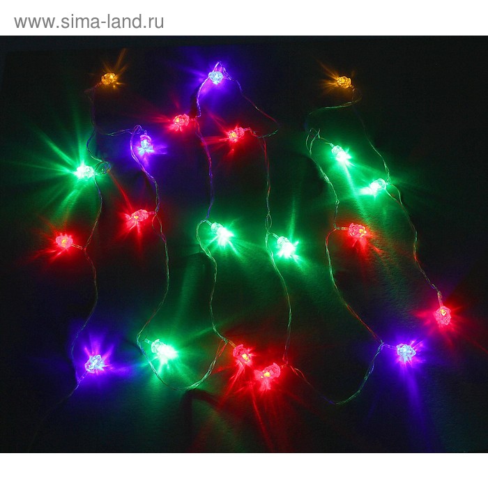 Гирлянда белая нить 5 метров “Малина” 20LED RGB, акрил V220 - Фото 1