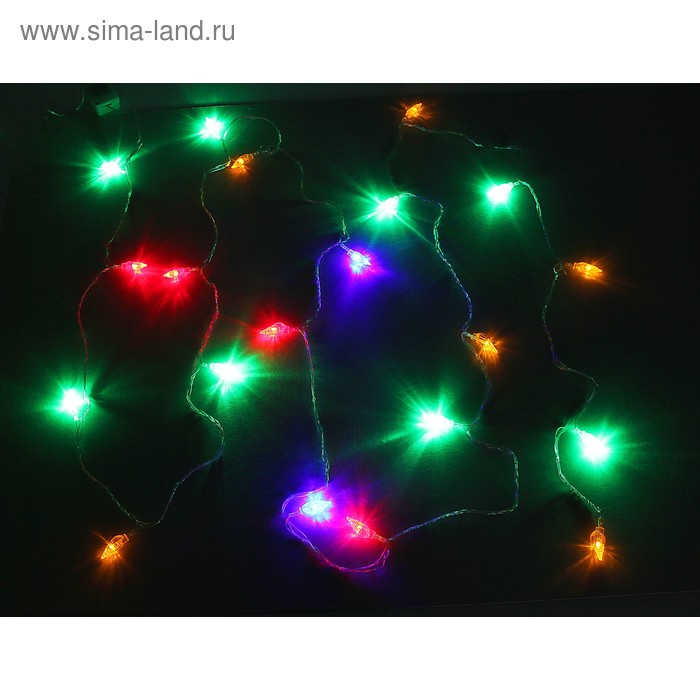 Гирлянда белая нить 5 метров “Шишка” 20LED RGB, акрил V220 - Фото 1