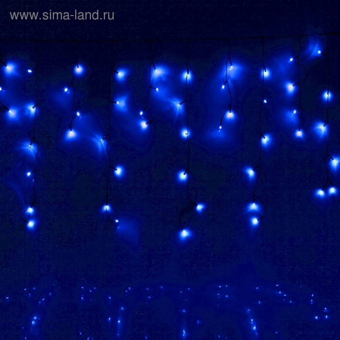 БАХРОМА, Ш:2 м, В:0.6 м, Н.Ч. LED-100-240V, контр. 8 режимов, СИНИЙ - Фото 1