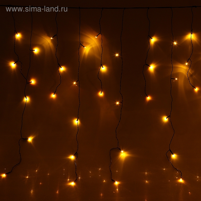 БАХРОМА, Ш:3.2 м, В:0.9 м, Н.Ч. LED-120-240V, контр. 8 режимов, ЖЕЛТЫЙ - Фото 1