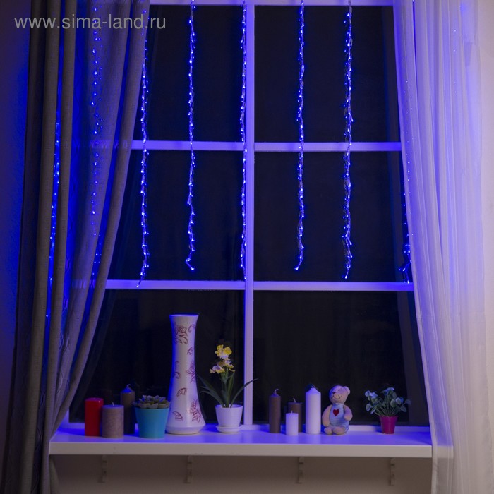 ВОДОПАД, Ш:1.5 м, В:1 м, Н.С. LED-300-220V, контр. 8 режимов, СИНИЙ - Фото 1