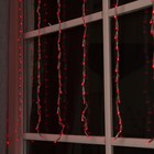 Гирлянда "Дождь" 1.5 х 1 м, LED-300-220V, 8 режимов, нить прозрачная, свечение красное - Фото 3