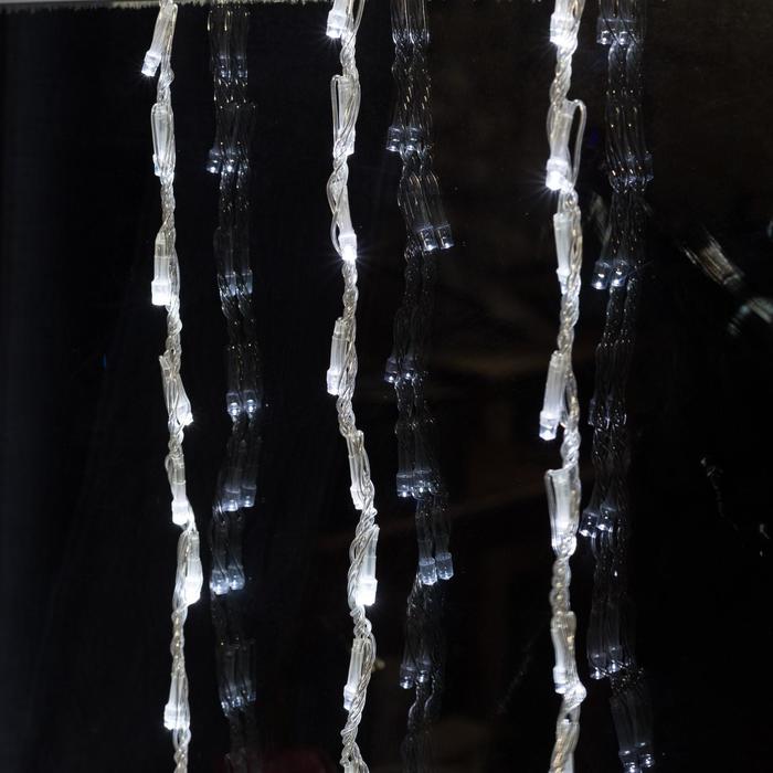 Гирлянда «Водопад» 2 × 1.5 м, IP20, прозрачная нить, 400 LED, свечение белое, 8 режимов, 220 В - фото 1927235867