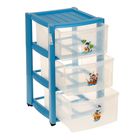 Комод для игрушек на колёсиках, 3 выдвижных ящика с аппликацией, цвет голубой - Фото 2