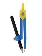 Циркуль пластиковый Calligrata, 110 мм, с карандашом, универсальный держатель «козья ножка», в ПВХ, МИКС  (артикул 672268)  большой выбор товаров оптом и в розницу по низким ценам с доставкой